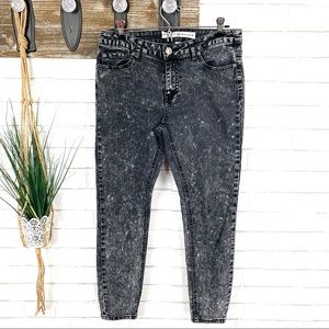 Ashley Mason Black Acid Wash Skinny Jeans size 5